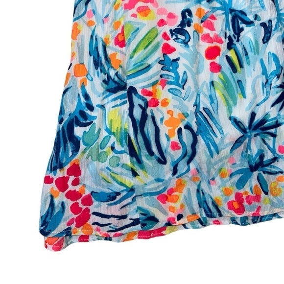 Lilly Pulitzer Bellamie Open Cold Shoulder Serene Blue Tippy Top Swing Dress XS - Picture 9 of 15